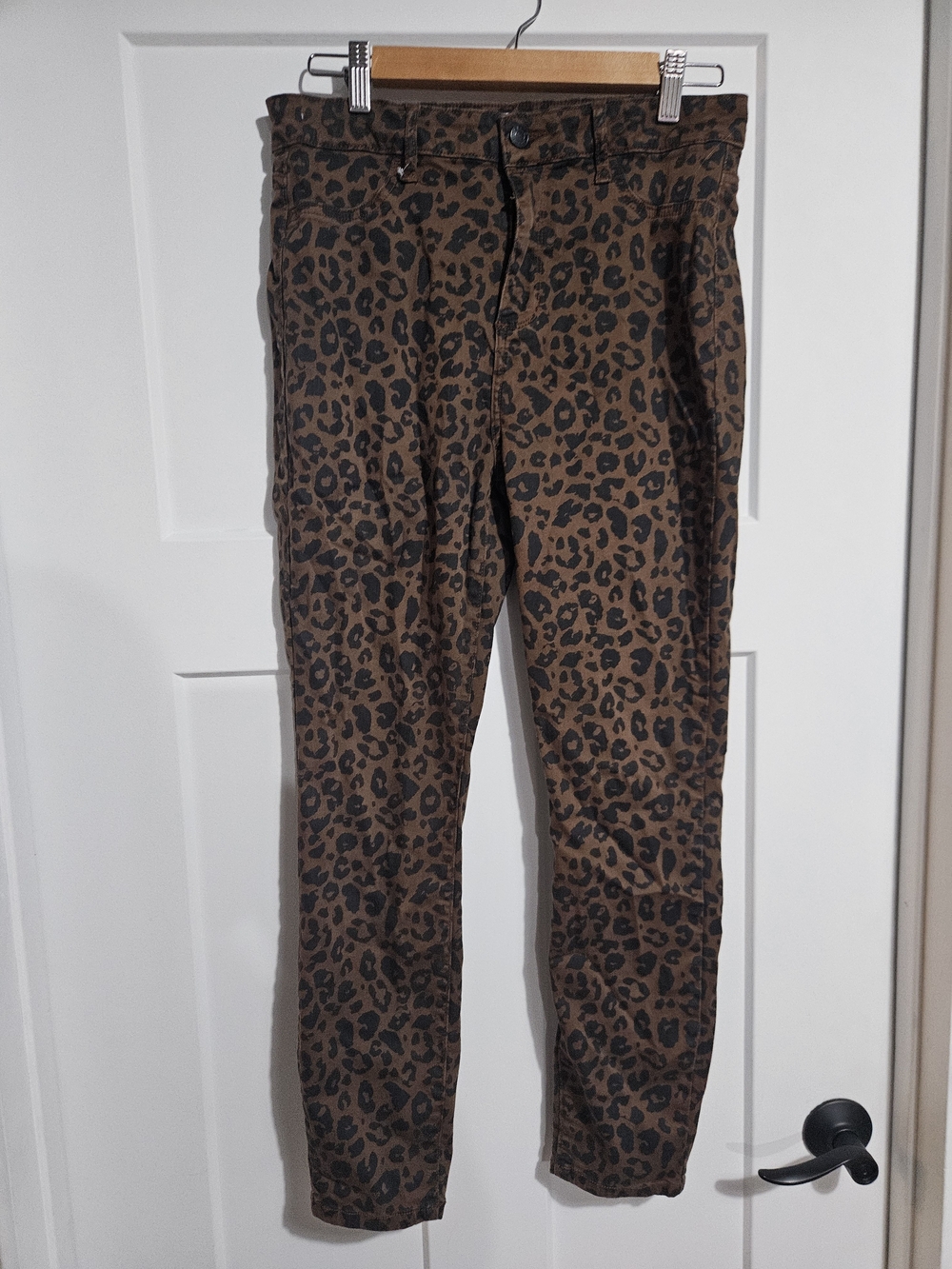 Cello Women's Skinny Jeans in Brown Leopard Print